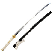 Full view of the iaito next to the saya