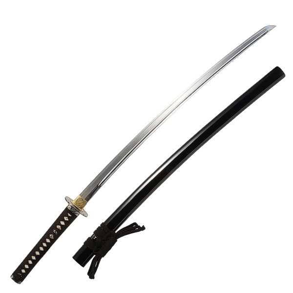 Full view of the iaito next to the saya