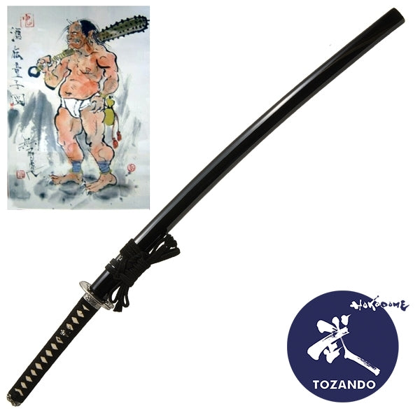 Full view of the iaito with the saya and the picture of an ogre