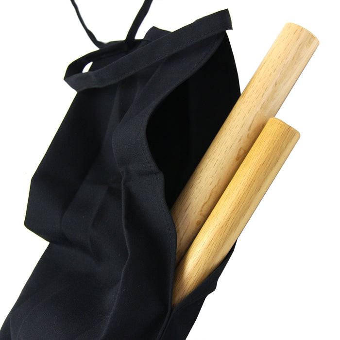The top of the bag and opening showing a jo and bokuto.