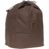 Full view of the brown canvas bogu bag.