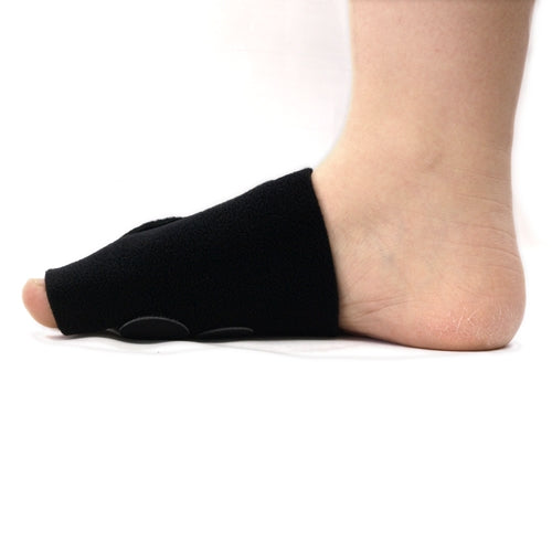 Side-on view of the toe protector when worn.