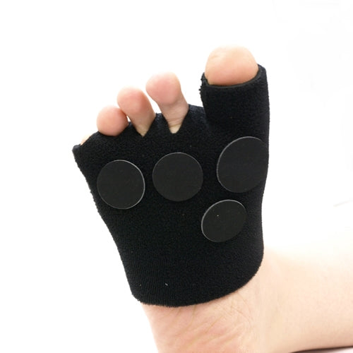 Underside of the toe protector that shows the supportive pads.