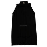Full-length front view of the black hakama.
