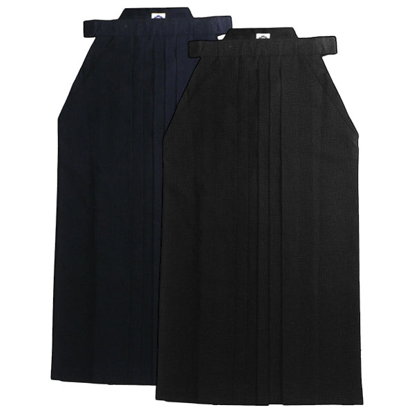 Mitsuboshi Memory Pleats Deluxe Tetron Aikido Hakama navy and black