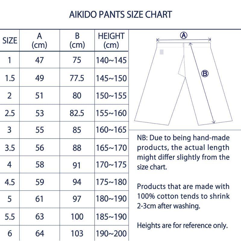 Yomogi - Anti-Bacterial Aikido Pants Size 4 [Previous Model / Limited Stock]