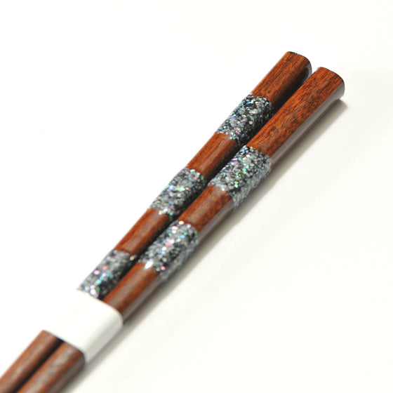 Wakasa Lacquer Chopsticks  - Kai ichimatsu - 23cm