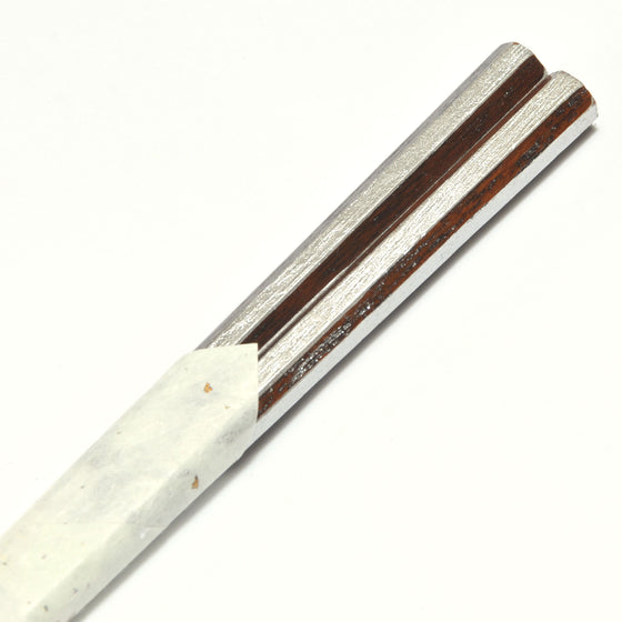 Wajima Lacquer Chopsticks  - Suri urushi Hakkaku Silver - 22.5cm