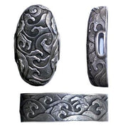 The pure silver version of the hiranami fuchi and kashira.