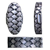The silver palted brass fuchi and kashira.
