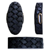 The blackened brass fuchi and kashira.
