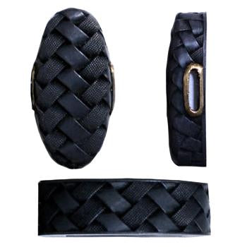 The blackened brass fuchi and kashira.