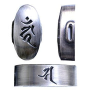 Silver-plated brass bonji fittings.