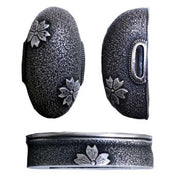 Silver-plated brass sakura higo fittings.