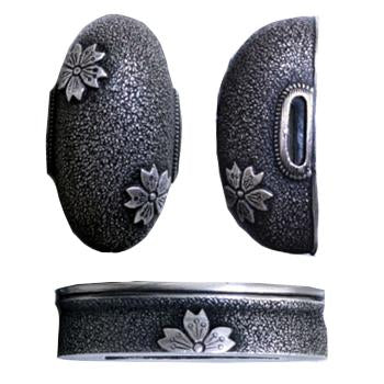 Silver-plated brass sakura higo fittings.