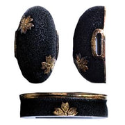 Blackened-brass sakura higo fittings.