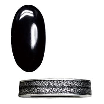 Buffalo horn kashira and silver-plated brass fuchi.