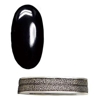 Buffalo horn kashira and pure silver fuchi.