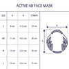 AB Face Karate Mask size chart
