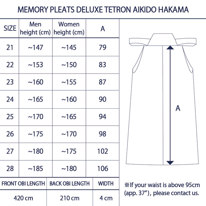 Mitsuboshi Memory Pleats Deluxe Tetron Aikido Hakama