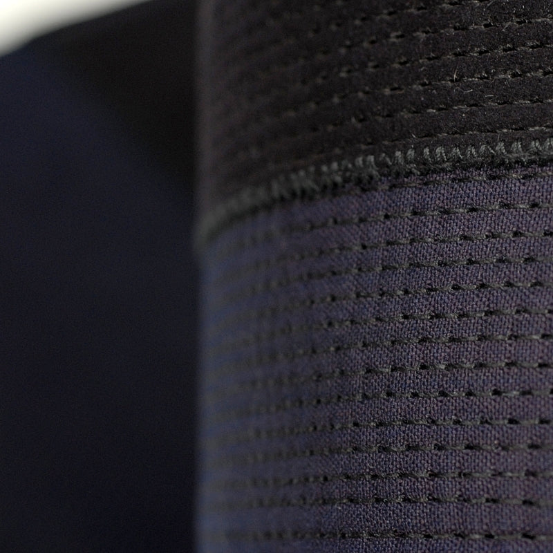 Close-up of the pitch-stitched futon.