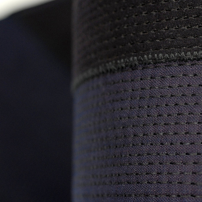 Close-up of the pitch-stitched futon.