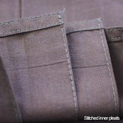 Close-up of the #10000 hakama's stitched pleats and hem.