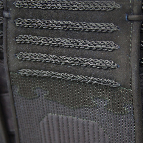 Close-up of the deerskin reinforcement on the kyokuho tare.