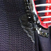 Close-up of the gunomezashi mendare and kurozan mimikawa.