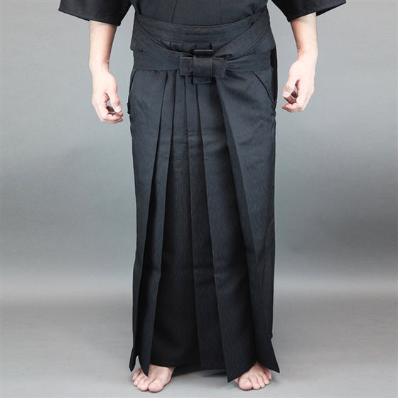 Full view of the hakama worn seen from the front.