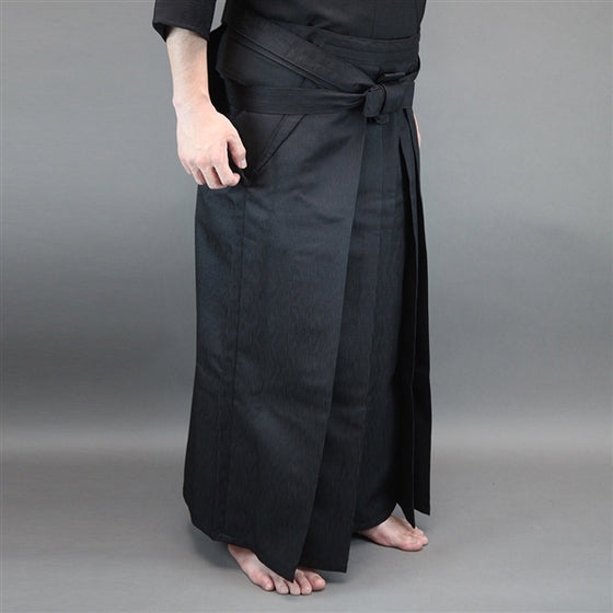 Side on view of the hakama when worn.