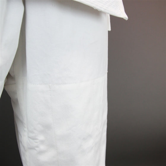 Close-up of the double lining from the thigh down.