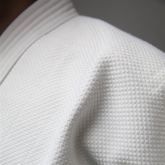 Close-up of the thick sashiko weave.