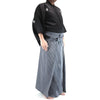 Side on view of the deluxe polyester and silket hakama set.