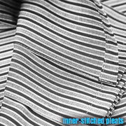 An example of the striped hakama's stitched inner pleats.