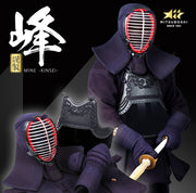 The kote seen worn and with the full set of bogu.