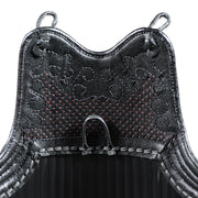 Close up view of the rear stitching on the mune.