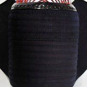 Top-down view of the unique tornado-stitch futon.