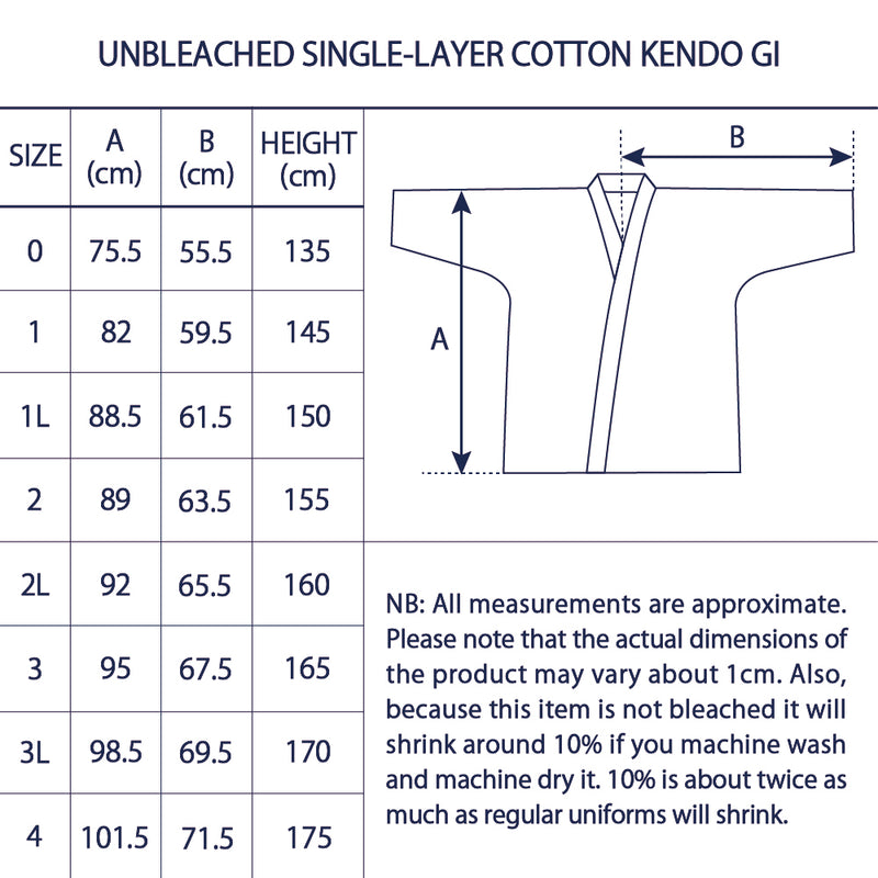Unbleached Single-layer Cotton Kendo Gi