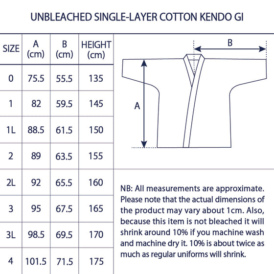 Unbleached Single-layer Cotton Kendo Gi