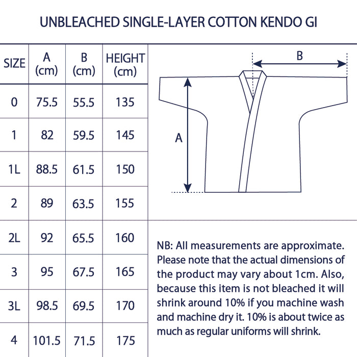 Unbleached Single-layer Cotton Kendo Gi