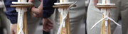 Step by step guide of how to tie the traditional deerskin tsubadome.
